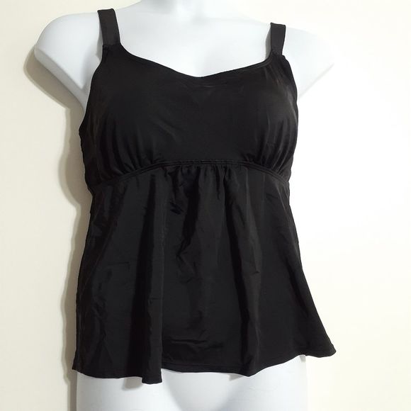 Swimsuits For All Black Scoopneck Tankini Swim Top SIZE 8 NWT - Picture 8 of 8